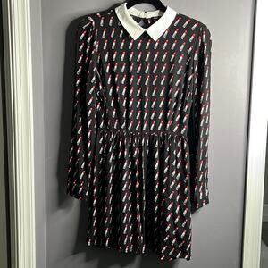 Forever 21 Black and Red Patterned Dress